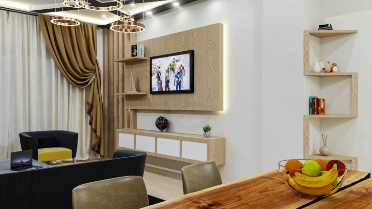 Afoğlu İnşaat 4+1 Tasarımı Salon Tv Ünitesi Sonps